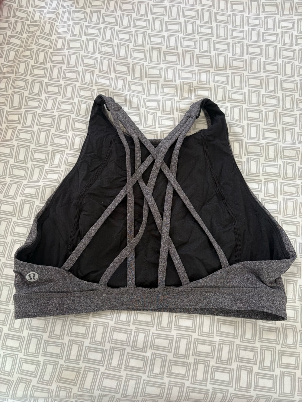 lululemon athletica Black and Charcoal Strappy Sports Bra